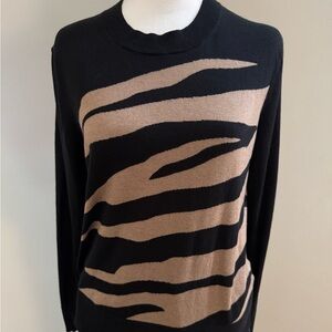 Banana Republic Black and Tan Animal Print Sweater
